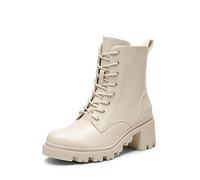 DREAM PAIRS Bottes Femme de la Mode Bottes Epaisses Confortables Bottines Tendance pour l'Automne et de l'hiver,Size 40,Beige,SDAB2317W