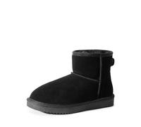 DREAM PAIRS Bottes Femme Hiver Chaudes en Daim Véritable Confortables Antidérapantes avec Semelle Mémoire et Doublure en Fausse Fourrure pour Ville et Quotidien,Size 39,Noir,SDSB2432W