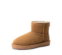 DREAM PAIRS Bottes Femme Hiver Chaudes en Daim Véritable Confortables Antidérapantes avec Semelle Mémoire et Doublure en Fausse Fourrure pour Ville et Quotidien,Size 43,Chestnut,SDSB2432W