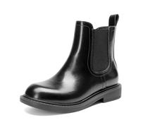 DREAM PAIRS Bottes Fille à Fermeture Éclair Côté Bottines Chelsea Mode Confortables Chaussures Enfant pour École et Loisirs,Size 33.5,Noir,KKUMAB2501