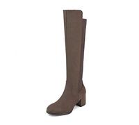 DREAM PAIRS Bottes Hautes pour Femmes Confortable et Résistante Bottines à Talon Bloc avec Boucle Réglable,Size 38.5,Kaki,Jennifer-3