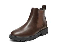 DREAM PAIRS Bottes pour Femme Bottes Chelsea Elégante Chaussures Confortable Bottines Classiques,Size 38,Marron/PU,DAB213