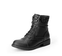 DREAM PAIRS Bottes pour Femmes Bottines à Lacets avec Fermeture Eclair Confortable PEAKK
