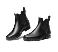DREAM PAIRS Bottine Femme Botte de Pluie Femme Chaussures Femmes Semi-Hautes Chelsea Bottes Femme Confortable Noir SDRB2201W-E Taille 37 (EUR)