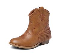 DREAM PAIRS Bottines Coyboy Fille Bottes Western Style Cowboy, Chaussures Enfant Confortables,Size 36,Chameau,SDBO2302K