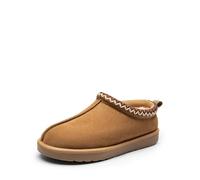 DREAM PAIRS Chaussons Femme en Daim avec Doublure Chaude en Fausse Fourrure, Pantoufles Hiver à Enfiler avec Soutien de Voûte et Semelle Antidérapante pour Intérieur Extérieur,Size 39,Marron