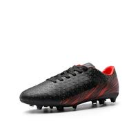 DREAM PAIRS Chaussures à Crampons de Football pour Hommes Chaussures à Lacets Durable et Confortable,Size 44,Noir Rouge,Mega-1
