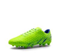 DREAM PAIRS Chaussures à Crampons de Football pour Hommes Chaussures à Lacets Durable et Confortable,Size 44.5,Néon/Vert/Royal,Mega-1