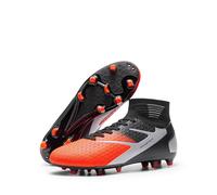 DREAM PAIRS Chaussures de Football pour Hommes Durable Chaussure Crampons Montantes à Lacets Stables et Accrocheuses,Size 46,Orange,SDSC2407M