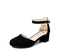 DREAM PAIRS Chaussures Fille Princesse Confortables, Ballerines et Escarpins à Talon Bas, Chaussures de Cérémonie Enfant pour Mariage, Fête, Bal, Soirée, Flower Girl,Size 30,Noir,SKPU26001K