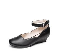 DREAM PAIRS Chaussures habillées pour filles, talons compensés, sangle de cheville, pompe de fête de mariage pour tout-petits, petits et grands enfants, Noir, 13 Little Kid