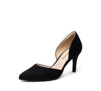 DREAM PAIRS Escarpins élégants à talons hauts et bout fermé pour femme Stiletto D'Orsay, Daim noir, 37.5 EU