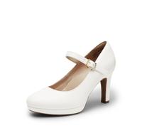 DREAM PAIRS Escarpins Femme Classique Chaussure à Talons Hauts Mary Jane pour Femmes,Size 41,Blanc,SDPU2425W
