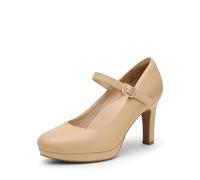 DREAM PAIRS Escarpins Femme Classique Chaussure à Talons Hauts Mary Jane pour Femmes,Size 41,Nu,SDPU2425W
