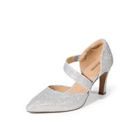 DREAM PAIRS Escarpins Femme Confortable Chaussure à Talon avec Bride Asymétrique Escarpin,Size 39,Argent-Glitter,SDPU2350W