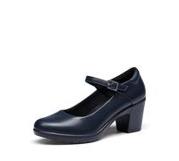 DREAM PAIRS Escarpins Femme Mary Jane Chaussures à Talon Haut Classiques Escarpin à Bout Rond Confortable,Size 38,Navy Blue,SDPU2231W-E