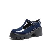 DREAM PAIRS Escarpins Femme Mary Janes à Plateforme, Talon Bloc Confortable, Bout Rond Fermé, Style Rétro Y2K, Chaussures Femme pour Usage Quotidien,Size 41.5,Marine,DWUMPU2571