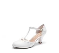DREAM PAIRS Escarpins Femme Petit Talon à Lanière T | Chaussures Rétro Élégantes et Confortables pour Soirée, Mariage et Occasions Formelles