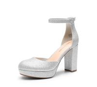 DREAM PAIRS Escarpins Femme Plateforme Talon Bloc Haut Mary Jane Style Chic Mode Soirée Mariage Bureau
