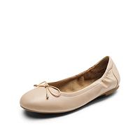 DREAM PAIRS Femmes Ballerines Chaussures Classiques Ballerines Plates Femmes Élégantes avec Lacets Boucle Nude 42 (EUR)