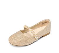 DREAM PAIRS Kids Ballerines Fille Sangle Chaussures Plates Mary Jane Princesse École Confortable LUMIÈRE d'or SERENA-100-KIDS-NEW-E Taille 35 (EUR)