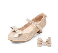 DREAM PAIRS Kids Ballerines Filles Chaussures Plates Mary Jane Scintillantes et Tendance en TPR Antidérapante Ballerine Confortable Or SDFL2322K Taille 26.5