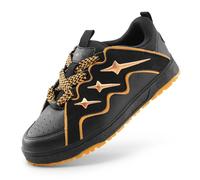 DREAM PAIRS Kids Baskets Enfant Tendance avec Détails étoilés Chaussure de Course pour Garçon Fille Confortable Durable,Size 37.5,Noir/Orange,SDFS2401K