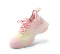 DREAM PAIRS Kids Baskets pour Enfants Chaussures de Sport pour Filles Garçons Antidérapants Semelle Extérieure en Gelée Respirante,Size 33.5,Arc-en-Ciel/Rose,SDFS2303K