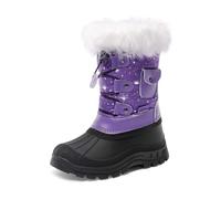 DREAM PAIRS Kids Bottes de Neige pour Enfant Chaude Bottes de Hiver Confortable et Imperméable,Size 35,Violet,KSNOW