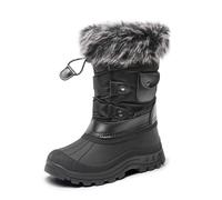 DREAM PAIRS Kids Bottes de Neige pour Enfant Chaude Bottes de Hiver Confortable et Imperméable,Size 31,Noir,KSNOW