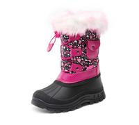 DREAM PAIRS KIDS Bottes de Neige pour Enfant Chaude Bottes de Hiver Confortable et Imperméable,Size 36,Noir/Rose,KSNOW