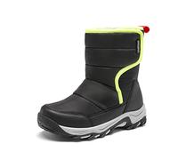 DREAM PAIRS Kids Bottes de Neige pour Enfants Chaussures de Hiver Bottes à Lacets Garçon et Fille Confortable,Size 33.5,Noir,SDSB2222K