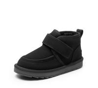 DREAM PAIRS Kids Bottes de Neige pour Enfants Confortable Bottes de Hiver Classique Bottine de Cheville Chaud Tapis Douillet pour Enfant FuzzyGo,Size 30,Noir,SDSB2407K