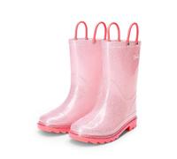 DREAM PAIRS Kids Bottes de Pluie pour Enfants Imperméables et Confortables Bottines à Enfiler Durable,Size 25,Rose,KKEMRB2501