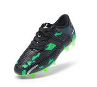 DREAM PAIRS Kids Chaussures de Football pour Enfants Durable Chaussures à Crampons avec Laçage latéral pour Garçons Confortable Noir/Vert SDSO2301K Taille 30
