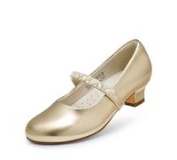 Dream Pairs Kids Chaussures Mary Jane pour Filles Charmantes Chaussure Petite Princesse avec Petit Talon Polyvalente et Confortable,Size 37.5,Or,SDFL2403K