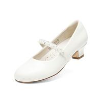 DREAM PAIRS Kids Chaussures Mary Jane pour Filles Charmantes Chaussure Petite Princesse avec Petit Talon Polyvalente et Confortable,Size 28.5,Blanc-Pat,SDFL2403K