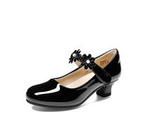 DREAM PAIRS Kids Escarpins Petite Fille Confortable avec Un Talon Bloc Robuste Chaussures Filles pour Fêtes,Size 28.5,Noir,SDFL2317K