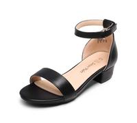 DREAM PAIRS Kids Sandales Filles avec Talon Bloc Stable Sandale Scintillante avec Nœuds Interchangeables Confortable pour Enfants,Size 32,Noir,SDSD2320K