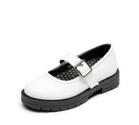 DREAM PAIRS Mary Jane Chaussures de fête à plateforme épaisse pour enfant, Blanc, 5 Big Kid