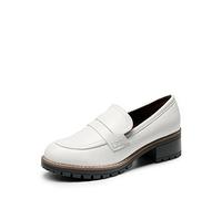 DREAM PAIRS Mocassin Femme Chaussures Plates Confortable avec Talon Mi-Haut Porter à Enfiler Mocassins Loafer,Size 39,Blanc-PU,SDLS2319W