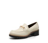 DREAM PAIRS Mocassins Femme Confort à Enfiler avec Semelle Plateforme Chaussures Loafers Épaisses pour Bureau et Usage Quotidien,Size 38.5,Beige-PU,SDLS2410W