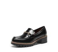 DREAM PAIRS Mocassins Femme Confort à Enfiler,Noir-PU,40.5