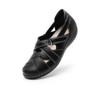 DREAM PAIRS Mocassins Femme Mary Jane Classiques et Elégantes Chaussures Plates à Enfiler pour Femmes,Size 38,Noir,DWUMLS2508