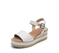 DREAM PAIRS Sandales à Talon Compensé pour Femmes Confortables Sandale Espadrilles d'Été Classique à Plateforme,Size 43,Canneaux Naturels,DWUMPS2504
