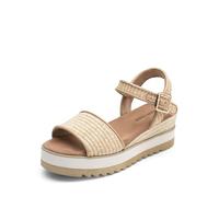 DREAM PAIRS Sandales à Talon Compensé pour Femmes Confortables Sandale Espadrilles d'Été Classique à Plateforme,Size 37,Raphia Naturel,DWUMPS2504