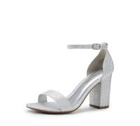 DREAM PAIRS Sandales à talons pour femme à talon bloc épais avec bout ouvert et sangle de cheville de 8,9 cm pour fête, rendez-vous, mariage