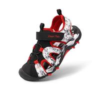 DREAM PAIRS Sandales De Sport De Été pour Garçons Et Filles pour Enfants Athlétiques en Plein Air,Size 30,Noir Rouge,SDAS2305K-E