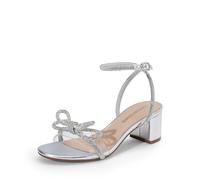 DREAM PAIRS Sandales Femme Talon Kitten Heel Petit Talon | Cheville avec Nœud Sandales Élégantes Mariage Soirée Cérémonie