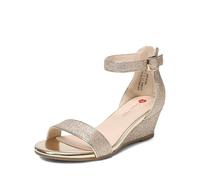DREAM PAIRS Sandales Fille Compensées Pailletées Fermeture Zippée Chaussures Princesse Été Antidérapantes Confort Talon Bas pour Mariage Fête Cérémonie Soirée